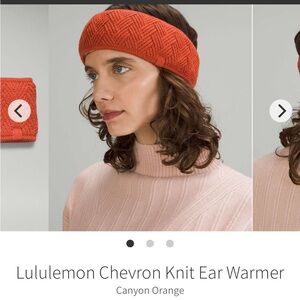COPY - Lululemon Chevron Knit Ear Warmer winter headband Canyon Orange red